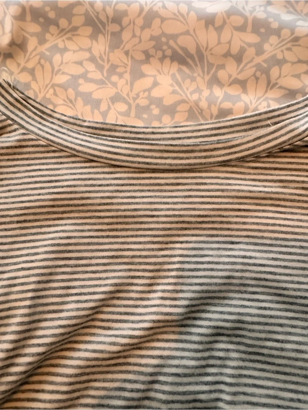 Women’s Gray Striped Short Sleeve Tee & Shorts Sleep Set